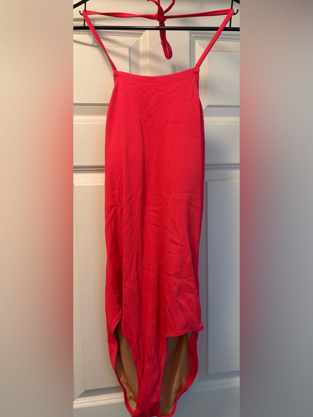 Old Navy Coral Ribbed Halter One-Piece Swimsuit Size XL